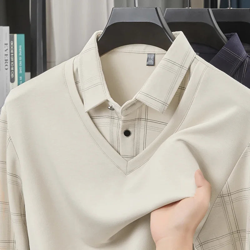 TFETTERS Plaid Long Sleeve T-shirt – Smart Casual