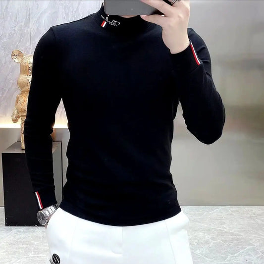 Men’s Thermal Contrast Long Sleeve Top – Slim Fit