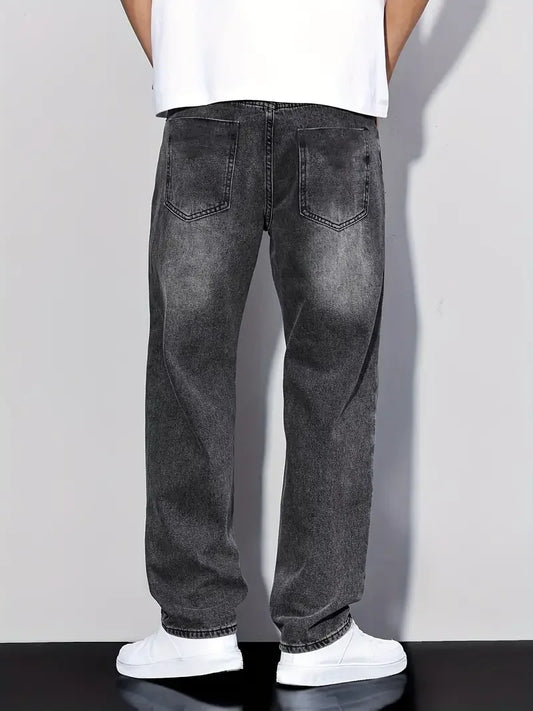 Men’s Classic Straight Jeans – All-Season Regular Fit