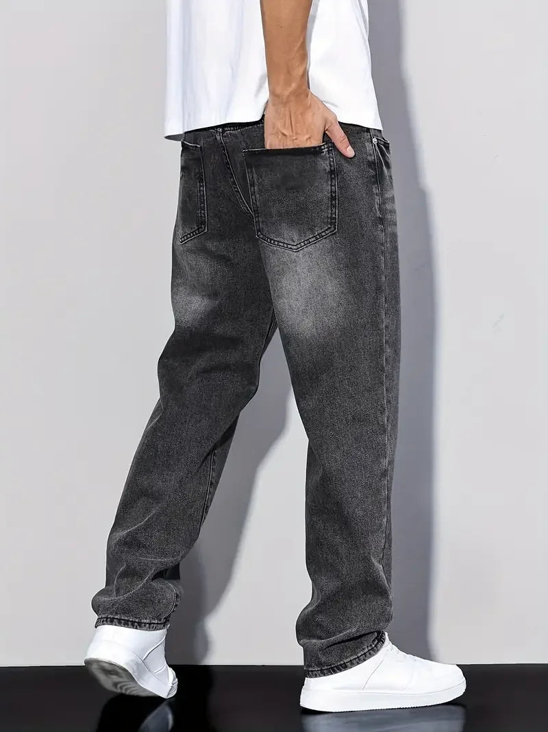 Men’s Classic Straight Jeans – All-Season Regular Fit