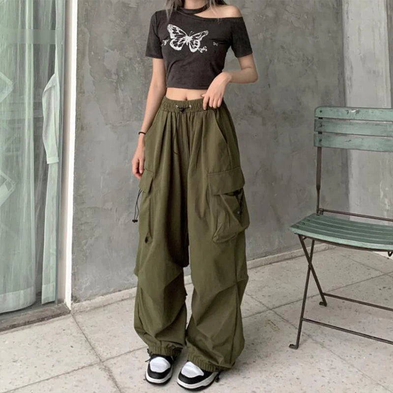 Women’s Baggy Cargo Joggers – Y2K Streetwear Pants