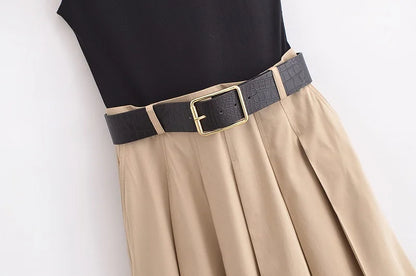 MUJER Knitted Pleated Dress -  MUJER 2025 Summer Midi Dress