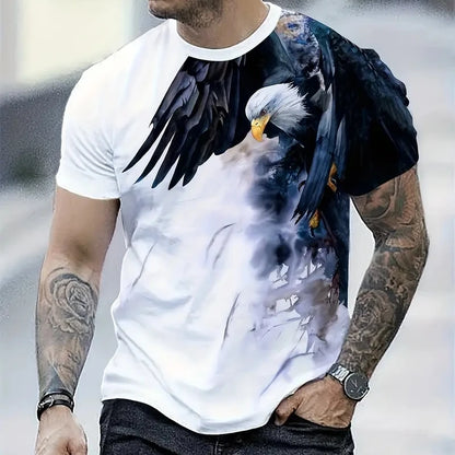 Retro Eagle 3D Print Oversized Tee – Street Style