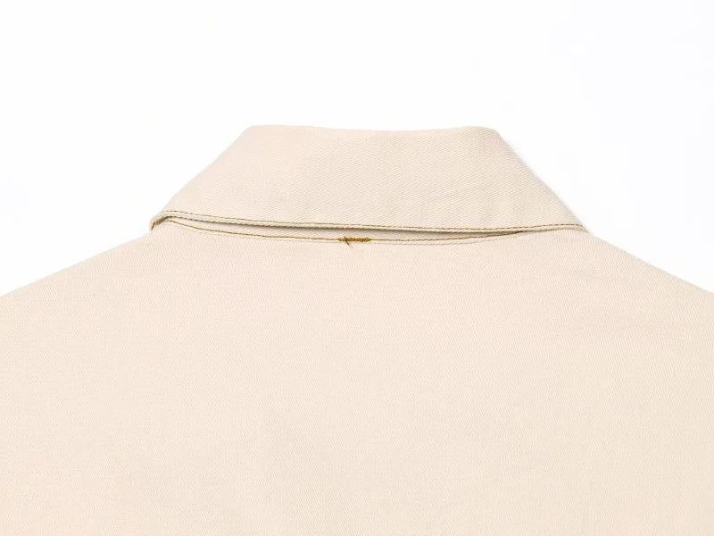 ETJ 2025 Spring Denim Midi Dress – Lapel, Side Zipper, Slim Fit, Elegant