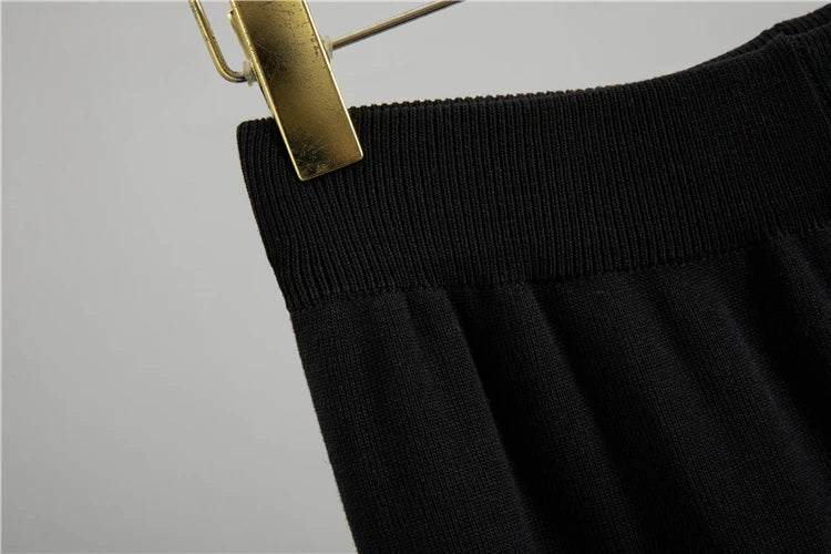 2025 Autumn/Winter Knitted 2-Piece Set – Long Sleeve Cardigan & Wide Leg Pants