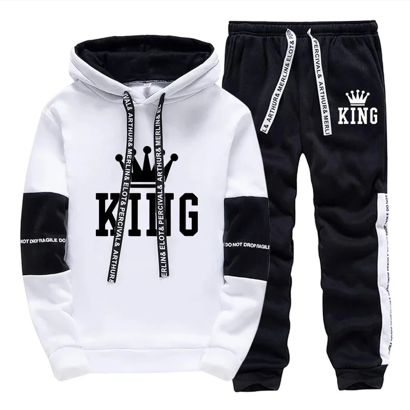 King Print Tracksuit – Sweatshirt & Joggers Set