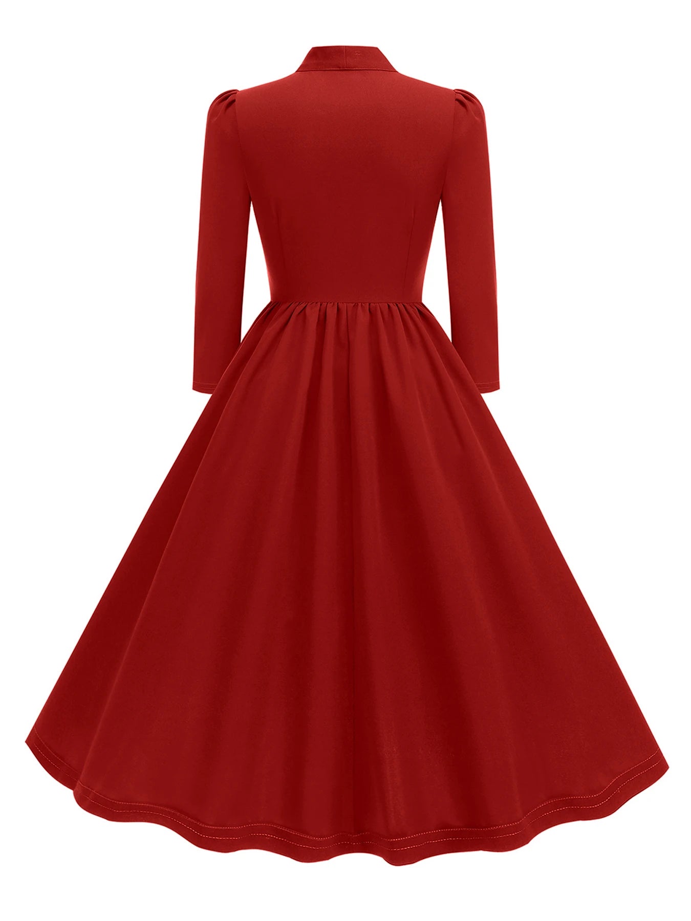 Tonval Bow Neck Pleated Dress  Tonval Vintage Swing Dress