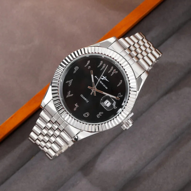 Luxury Quartz Watch — Stainless Steel Business Style