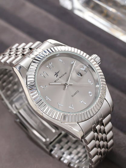 Luxury Quartz Watch — Stainless Steel Business Style