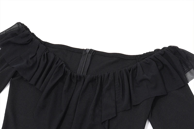 Xeemilo Elegant Mesh Evening Dress  Xeemilo Ruffle Maxi Party Dress