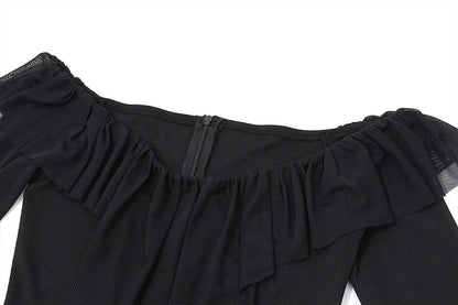 Xeemilo Elegant Mesh Evening Dress  Xeemilo Ruffle Maxi Party Dress