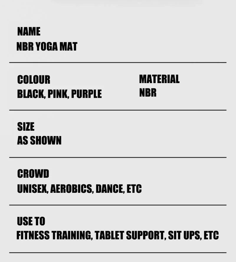 15MM Thicken NBR Yoga Mat - Non-Slip & Durable