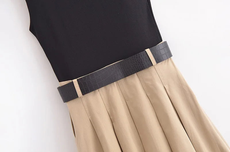 MUJER Knitted Pleated Dress -  MUJER 2025 Summer Midi Dress