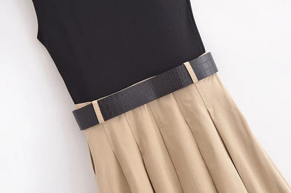 MUJER Knitted Pleated Dress -  MUJER 2025 Summer Midi Dress