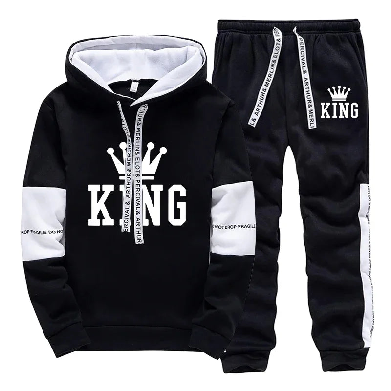 King Print Tracksuit – Sweatshirt & Joggers Set