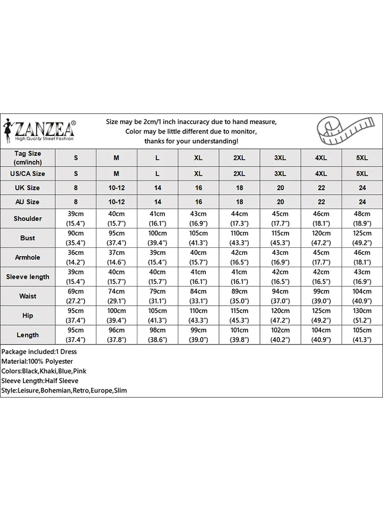 ZANZEA Half Sleeve Solid Knee-Length Dress