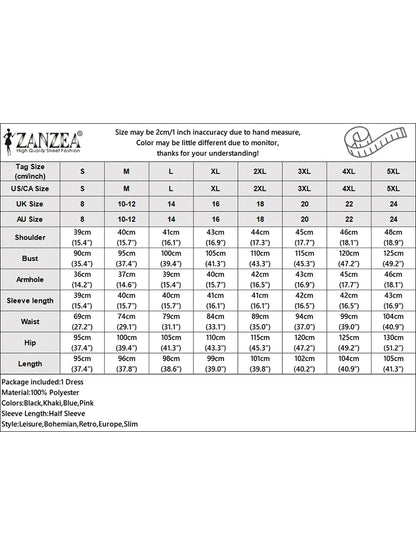 ZANZEA Half Sleeve Solid Knee-Length Dress