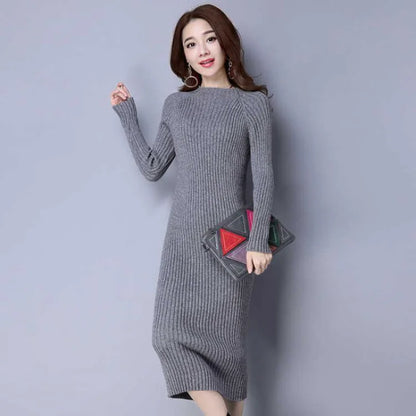 Women’s Knit Bodycon Maxi Dress – Autumn Winter