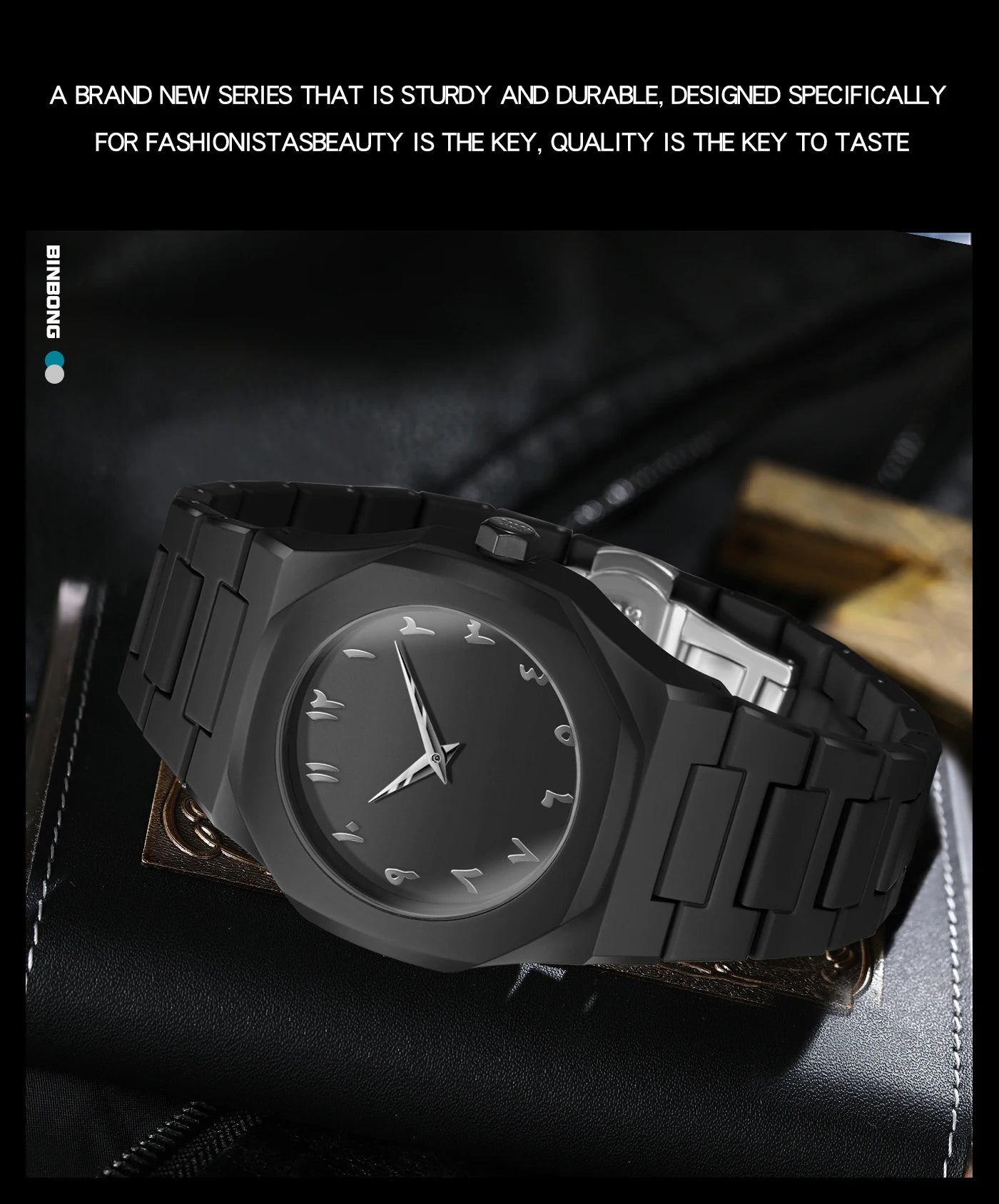 BINBOND Arabic Dial Watch — Minimalist Waterproof Design