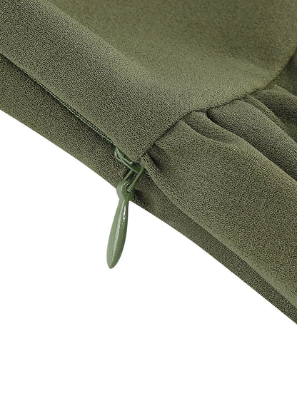 Tonval Bow Neck Pleated Dress  Tonval Vintage Swing Dress