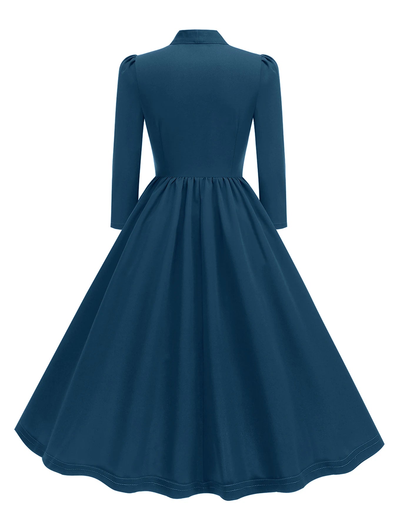 Tonval Bow Neck Pleated Dress  Tonval Vintage Swing Dress