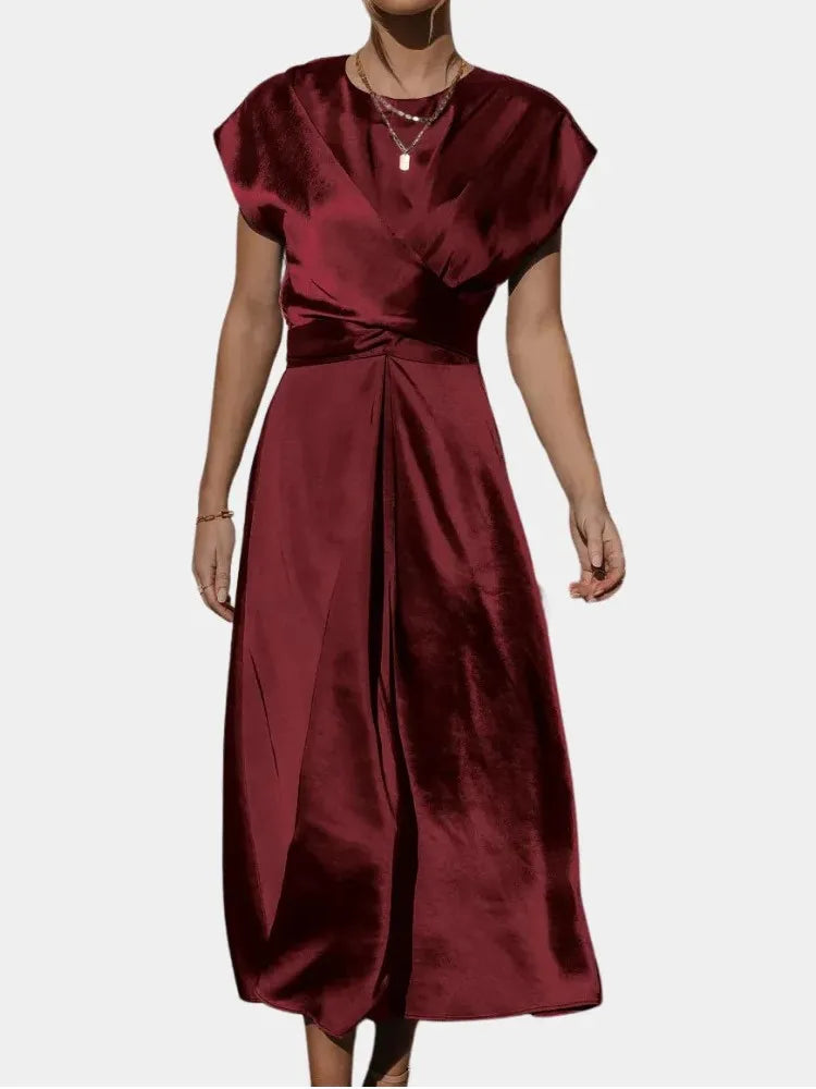 Satin Lace-Up Dress – Office to Party Chic