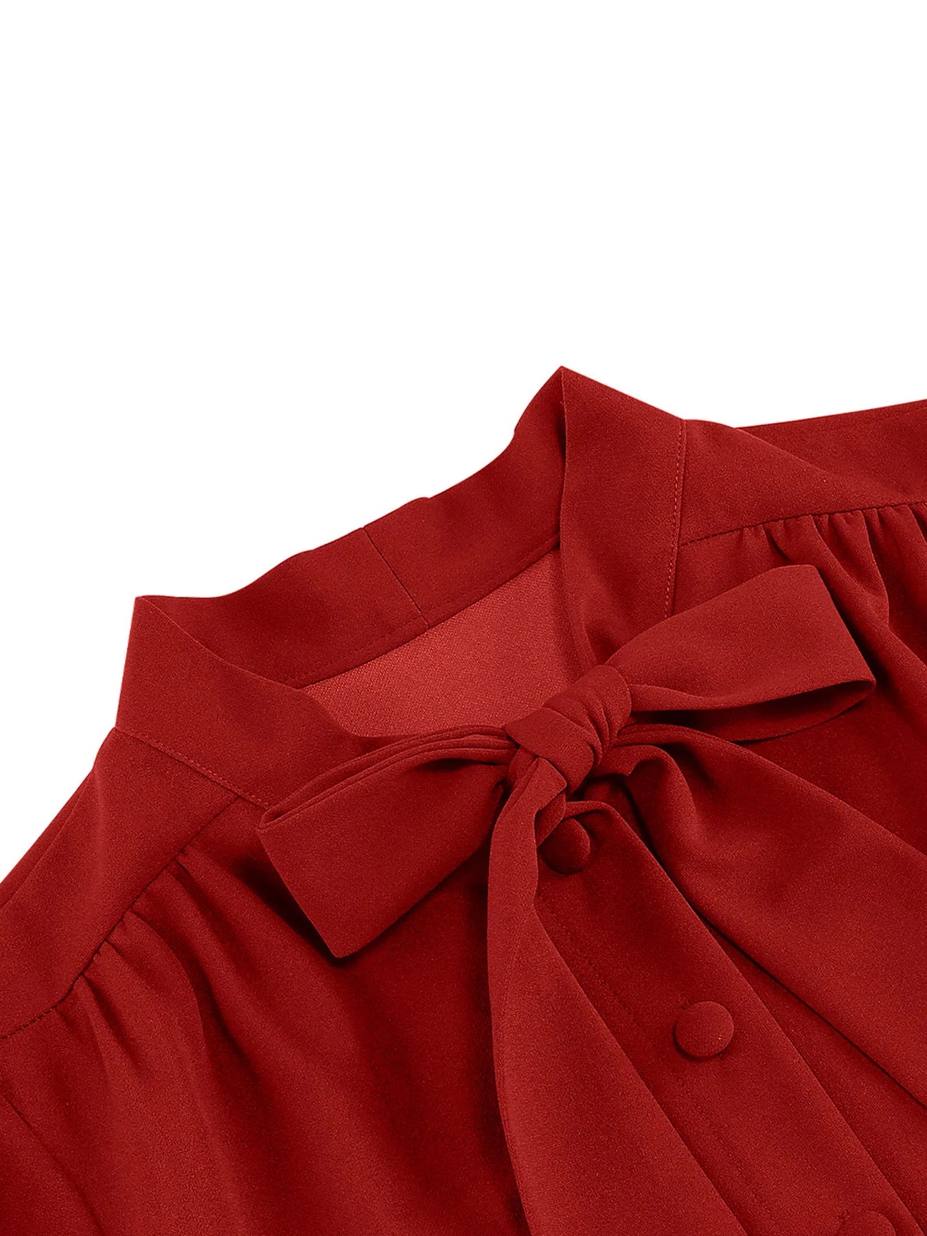 Tonval Bow Neck Pleated Dress  Tonval Vintage Swing Dress