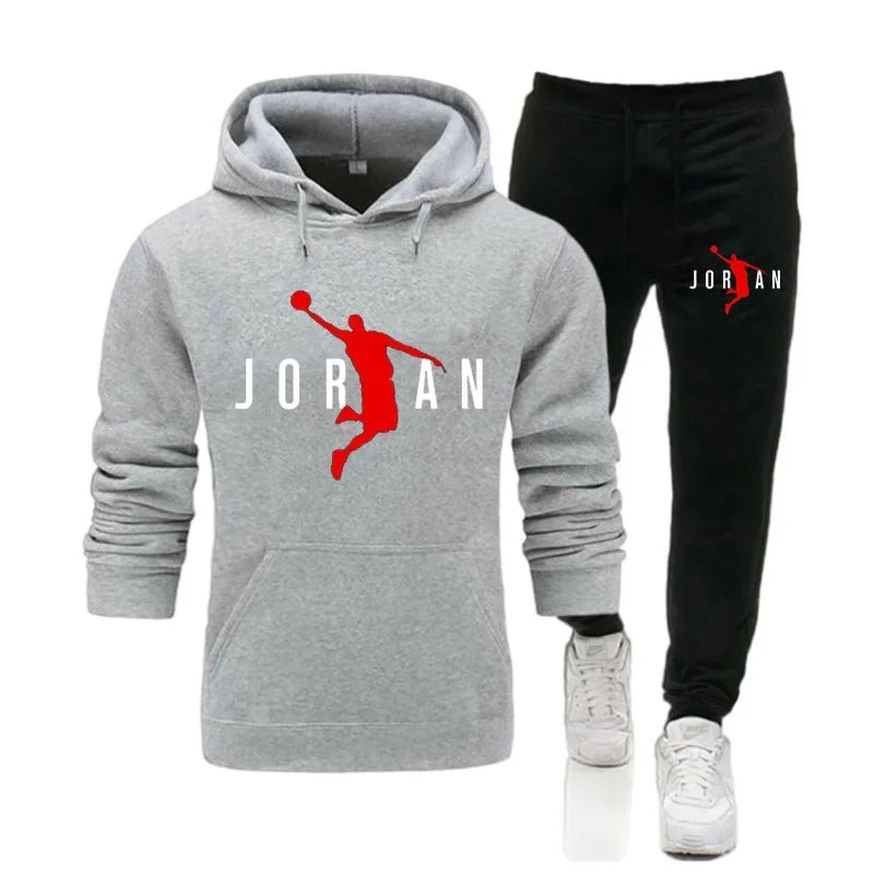 2025 Men’s Fitness Tracksuit – Hoodie + Pants Set