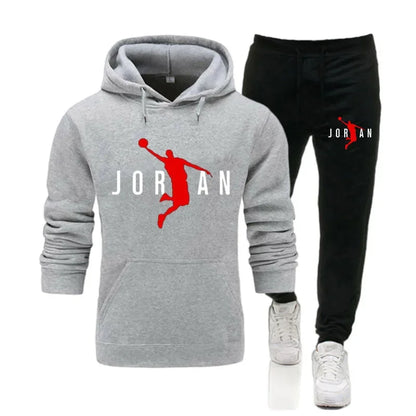 2025 Men’s Fitness Tracksuit – Hoodie + Pants Set