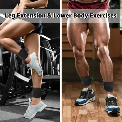 1/2PCS Adjustable D-Ring Ankle Straps – Leg & Glute Training for Adults & Kids