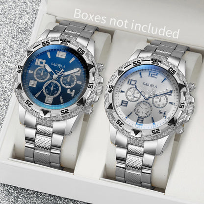 2-Piece Arabic Dial Watch Set — Steel Band Quartz