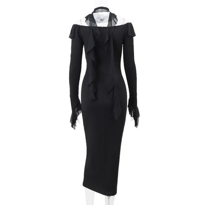 Xeemilo Elegant Mesh Evening Dress  Xeemilo Ruffle Maxi Party Dress