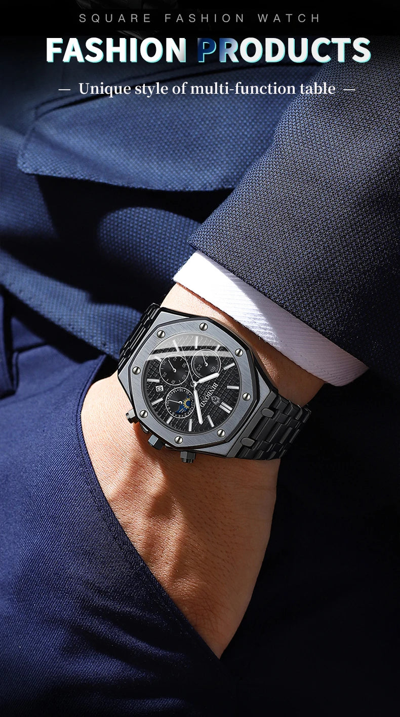 BINBOND Luxury Quartz Watch — Luminous & Waterproof