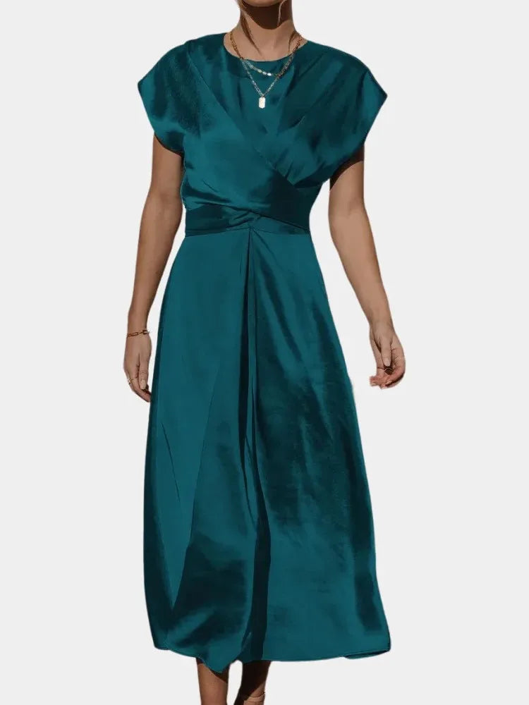 Satin Lace-Up Dress – Office to Party Chic