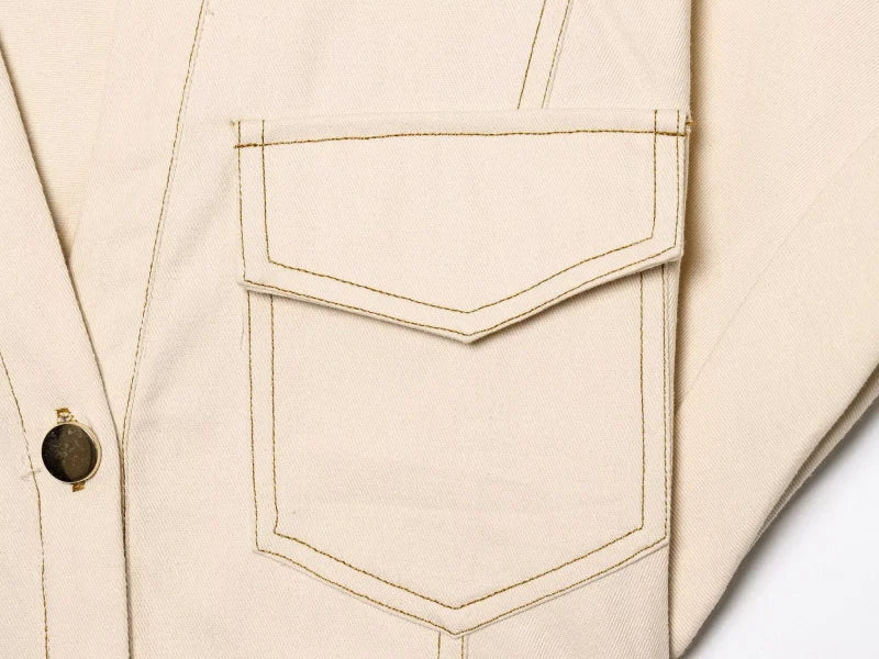 ETJ 2025 Spring Denim Midi Dress – Lapel, Side Zipper, Slim Fit, Elegant