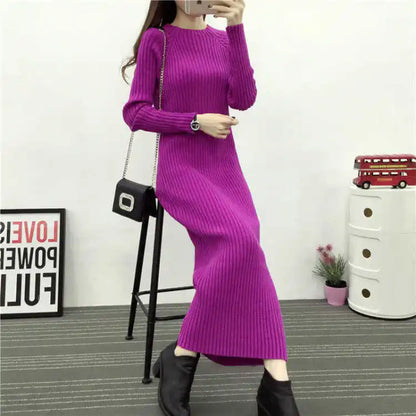 Women’s Knit Bodycon Maxi Dress – Autumn Winter
