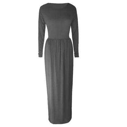 Women’s Long Sleeve Pocket Maxi Dress – Casual Chic