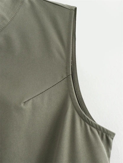 MUJER Pleated Bodycon Midi Dress  MUJER Elegant Summer Dress