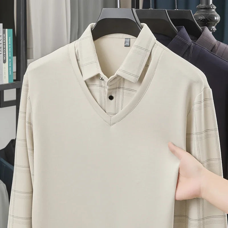 TFETTERS Plaid Long Sleeve T-shirt – Smart Casual