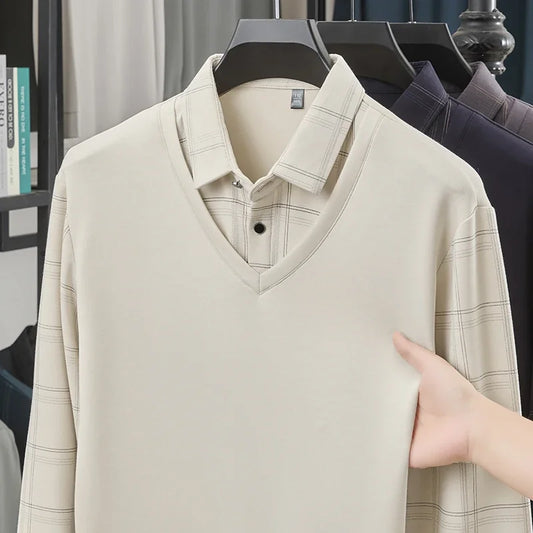 TFETTERS Plaid Long Sleeve T-shirt – Smart Casual