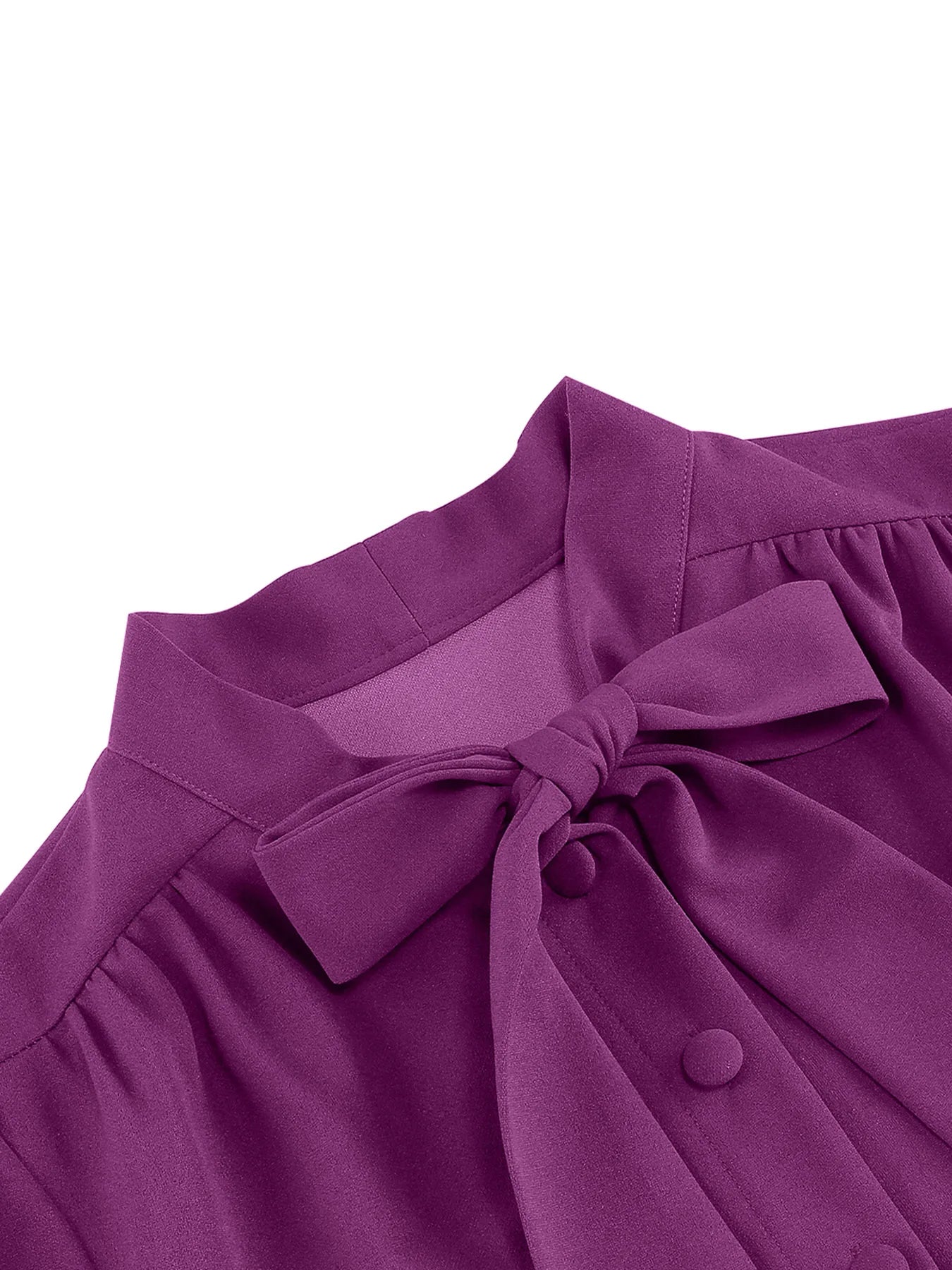 Tonval Bow Neck Pleated Dress  Tonval Vintage Swing Dress