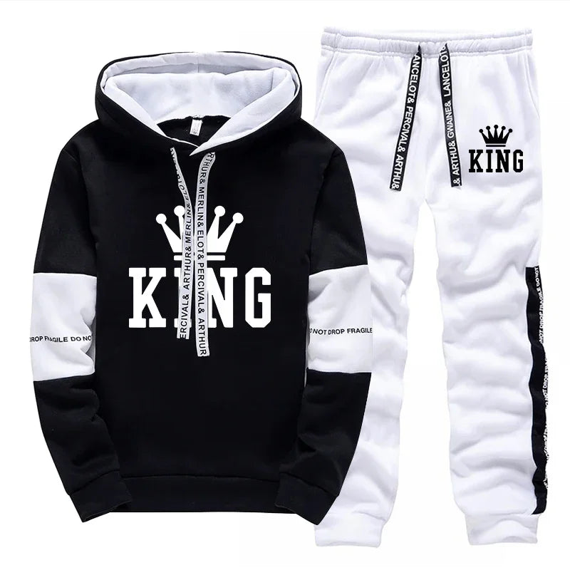 King Print Tracksuit – Sweatshirt & Joggers Set