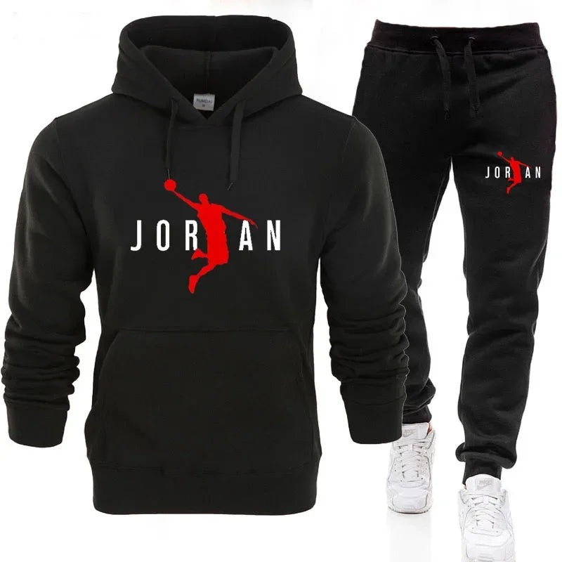 2025 Men’s Fitness Tracksuit – Hoodie + Pants Set