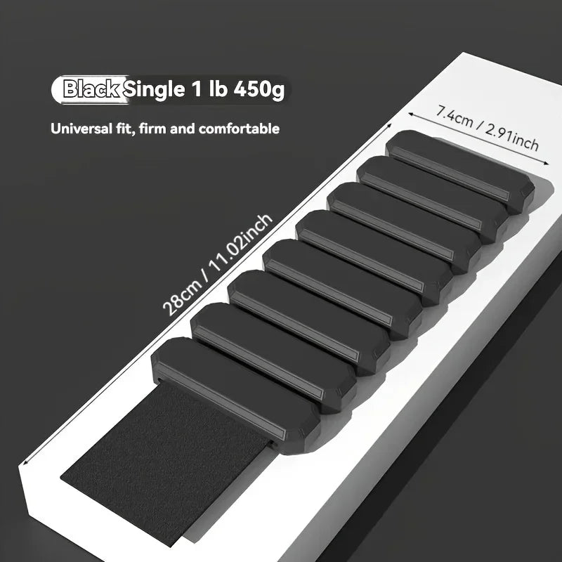 Adjustable Silicone Wrist & Ankle Weights – 450g Unisex Fitness Bands