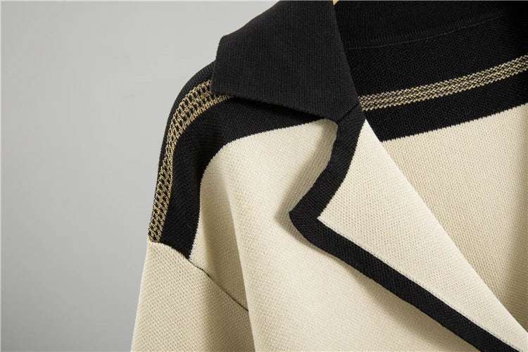 2025 Autumn/Winter Knitted 2-Piece Set – Long Sleeve Cardigan & Wide Leg Pants