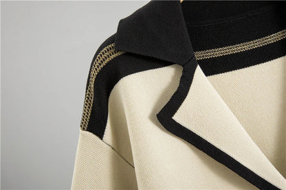 2025 Autumn/Winter Knitted 2-Piece Set – Long Sleeve Cardigan & Wide Leg Pants