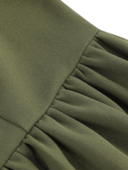 Tonval Bow Neck Pleated Dress  Tonval Vintage Swing Dress