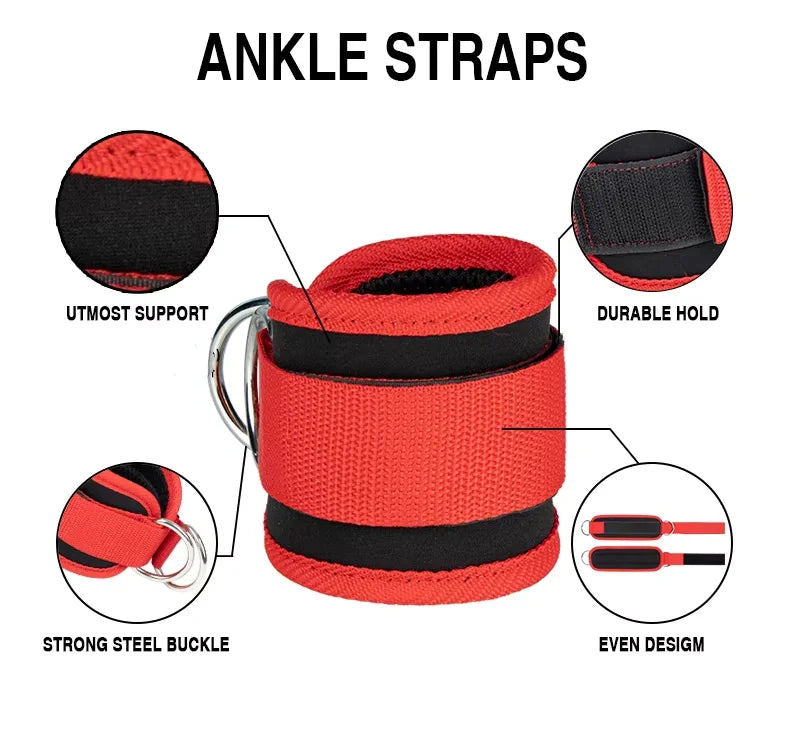 1/2PCS Adjustable D-Ring Ankle Straps – Leg & Glute Training for Adults & Kids