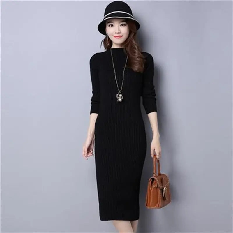 Women’s Knit Bodycon Maxi Dress – Autumn Winter