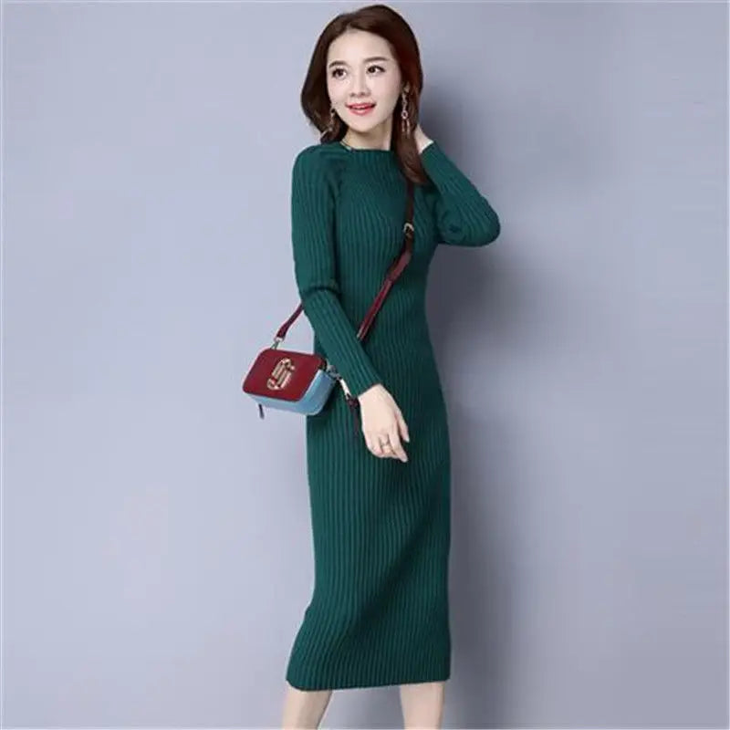 Women’s Knit Bodycon Maxi Dress – Autumn Winter